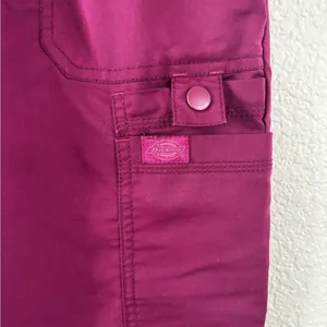 Dickies Medical Scrub Pants XXS Wine Burgundy Cargo Utility Drawstring DK080 thumbnail 4