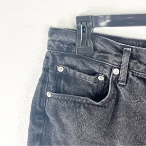 AGOLDE Black 100% Cotton Button Fly High Rise Cut-Off Denim Jean Shorts Size 27 thumbnail 2