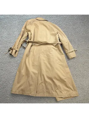 Vintage London Fog Maincoats Full Length Tan Belted Trench Coat Womens 10 P USA thumbnail 2