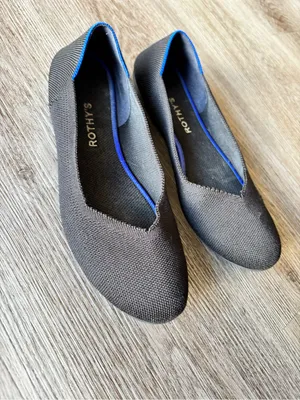 Rothys black rounded toe flat thumbnail 7