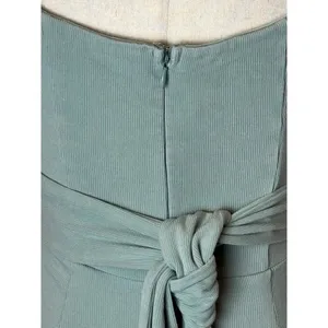 Angel Biba Dress Women Medium Green Knit‎ Sweetheart Neck Tie Waist Sheath Midi thumbnail 9