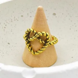 Twisted Gold Heart Ring thumbnail 2