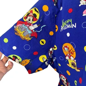 Disney Women’s Blue Mickey Mouse Halloween Wrap Tie Back Medical Scrub Top Sz XL thumbnail 6