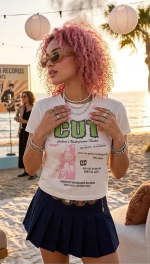 new Daydreamer x Free People 𖦹 The Cut Shrunken Baby Tee 𖦹 Vintage White 𖦹 M thumbnail 1