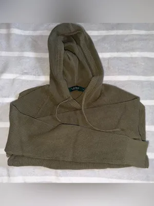 Lauren Ralph Lauren Olive Hooded Knit Pullover thumbnail 3