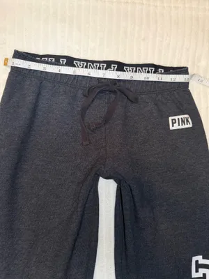 Victoria’s Secret PINK Black Joggers Sweatpants XS Ankle Zips thumbnail 4