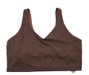 Offline Aerie Crop Top Bralette Recharge Least Support Houndstooth Brown L thumbnail 1