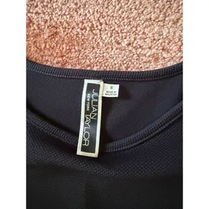 Julian Taylor Black A-Line Dress Women 6 3/4 Sleeve Pockets Work Office Classic thumbnail 2