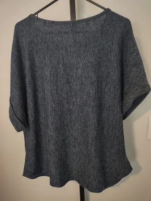MAX STUDIO Short Sleeve Ribbed T-shirt Casual Short-Sleeve Knit Top In Gray thumbnail 3