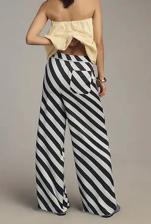 Anthropologie Maeve The Brooklin Printed Striped Wide-Leg Pull-On Pants, Size S thumbnail 6