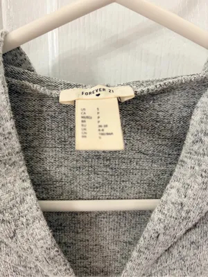 Forever 21 Light Gray Zip-Up Hoodie thumbnail 3