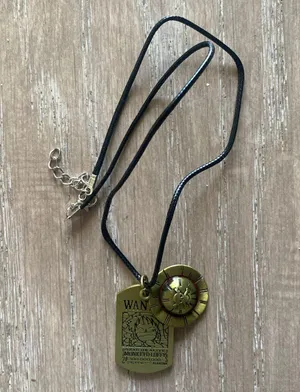 One Piece anime Monkey D Luffy pirates straw hat dog tag leather necklace NEW thumbnail 1