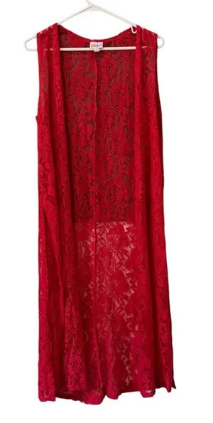 LuLaRoe Size Small Sheer Mesh Lace Long Open Maxi Duster Boho Western Festival thumbnail 1