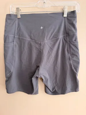 Halara L Womens Gray High-Waisted Athletic Shorts With Side Pockets thumbnail 2