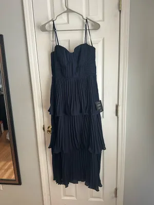 Lulus Cascading Crush Navy Blue Tiered Dress thumbnail 4
