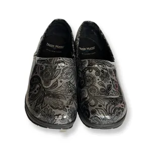 Nurse Mates Gray Paisley Pillow Top Cushion Clogs Sz 8W thumbnail 5