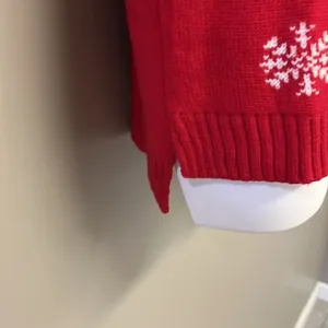 United States Sweater Red Christmas Crewneck Sweater with Reindeer & Bells-Small thumbnail 5