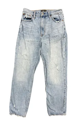 Abercrombie & Fitch Ultra High Rise Mom Jeans Light Wash Distressed Blue 29/8R thumbnail 1