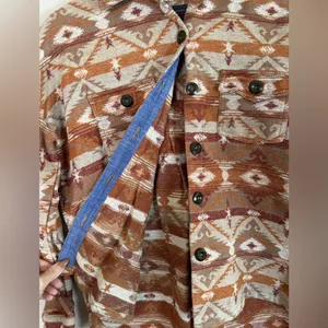 ROCK & ROLL Denim Southwestern Western Jacquard Shacket Shirt Jacket Medium $80 thumbnail 8