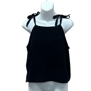 Madewell Tempo Tie Shoulder Black Tank size M thumbnail 2