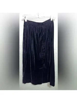 Vintage Black Velvet Skirt Union Made Modest 90s 80s thumbnail 3