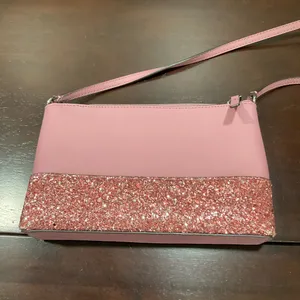 Kate Spade Ny Ramey Greta Saffiano Leather‎ Glitter Small Pink Peony Crossbody thumbnail 4