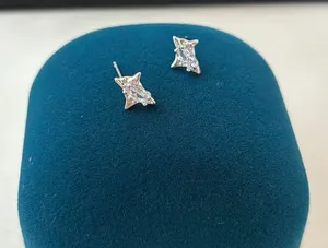 Small CZ Stor Stud Earrings for Men Women Streetwear Hip Hop Punk Unisex Style thumbnail 1