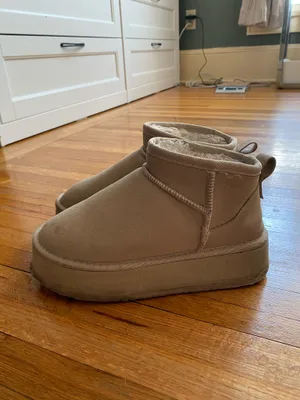 Platform Mini Boots Tan Size 6 thumbnail 2