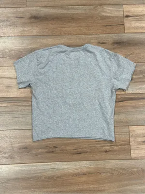 AMERASPORT Vintage 2000s Casual Gray Cropped Embroidered Graphic Tee | Sz Medium thumbnail 3