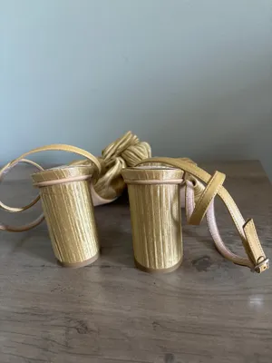 Block Heels Gold Size 6.5 thumbnail 5