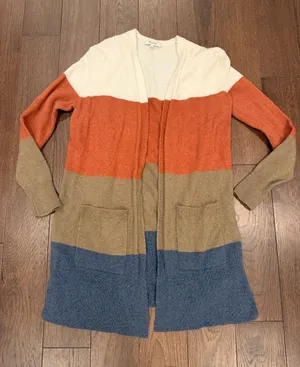 Madewell Colorblock Open-Front Cardigan - Size Small - C1-605 thumbnail 1
