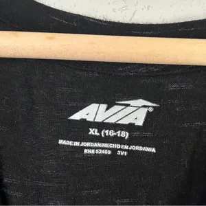 🦋 Avia Black Relaxed High Low Short Sleeve Tee Athletic Athleisure XL Workout thumbnail 2