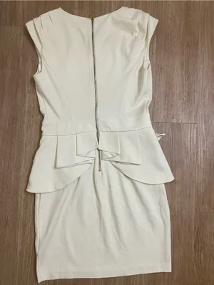 Ted Baker Cream Peplum Pencil Dress thumbnail 3