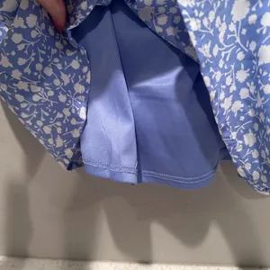 Sienna Sky Blue‎ White Floral Mini Dress Size XS Flutter Sleeves Buttons Summer thumbnail 6