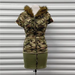 Dolls Kill Generation Kiss Womens Camo Hoodie Dress XS Faux Fur Y2K Mini Street thumbnail 4