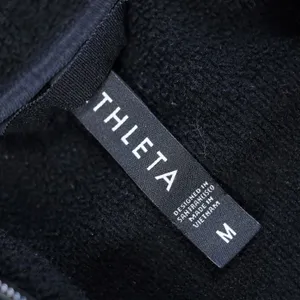 Athleta Cozy Karma 1/4 Zip Hoodie Women Medium Black High Low Hem Thumbhole Top thumbnail 4