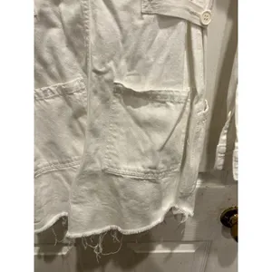 Pistola White Distressed Denim Utility Romper P1533HF-ATW Small Long Sleeve thumbnail 8