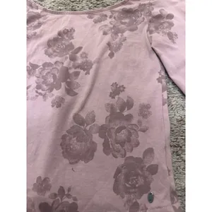 American Eagle Cotton Stretch Floral Scoop Neck Crop Top‎ Women's XS Pink thumbnail 2