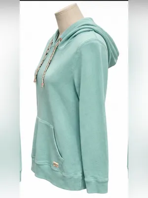 Billabong Mint Aqua Pullover Hoodie Size Large Cotton Blend Kangaroo Pocket thumbnail 2