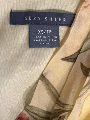 Suzy Shier Cream Floral High-Low Wrap Dress thumbnail 5