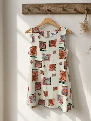 Paper Heart Beige Patchwork Print Mini Dress thumbnail 2