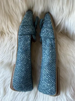 NWOT’s Talbots Blue Tweed Tassel Loafers Size 5.5 thumbnail 6