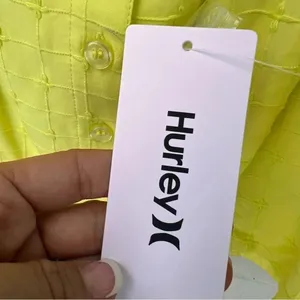 Hurley Yellow Window Pane Crop Top Size Large thumbnail 10