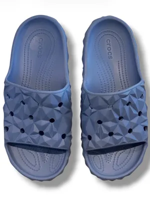 Crocs Classic Geometric Slide Sandals Blue Men 8 Women 10 Slip On thumbnail 1