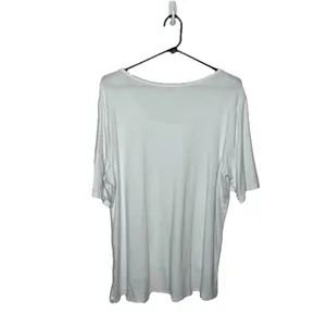 Cato White Asymmetrical Knit Top Short Sleeve Criss Cross White Size XL Womens thumbnail 3