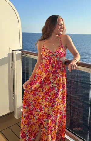 Shein Maxi Dress Floral Print thumbnail 1