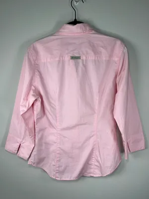 Columbia Bayview 3/4 Sleeve Button-Up Shirt Pink Split Cuff Outdoor Office NEW M thumbnail 9