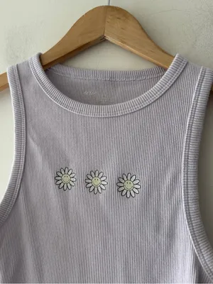 Aerie Lilac Daisy‎ Crop Racerback thumbnail 2