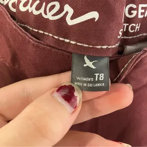 Eddie Bauer legendwash stretch‎ maroon shorts women's size 8 tall casual Bermuda thumbnail 7