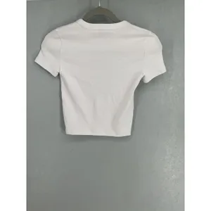 Sunday Best Aritzia Womens Dachshund Ribbed Baby Tee White 2XS thumbnail 3